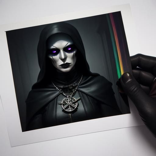 Dark Rainbow Cultist Polaroid with 3D Eyes