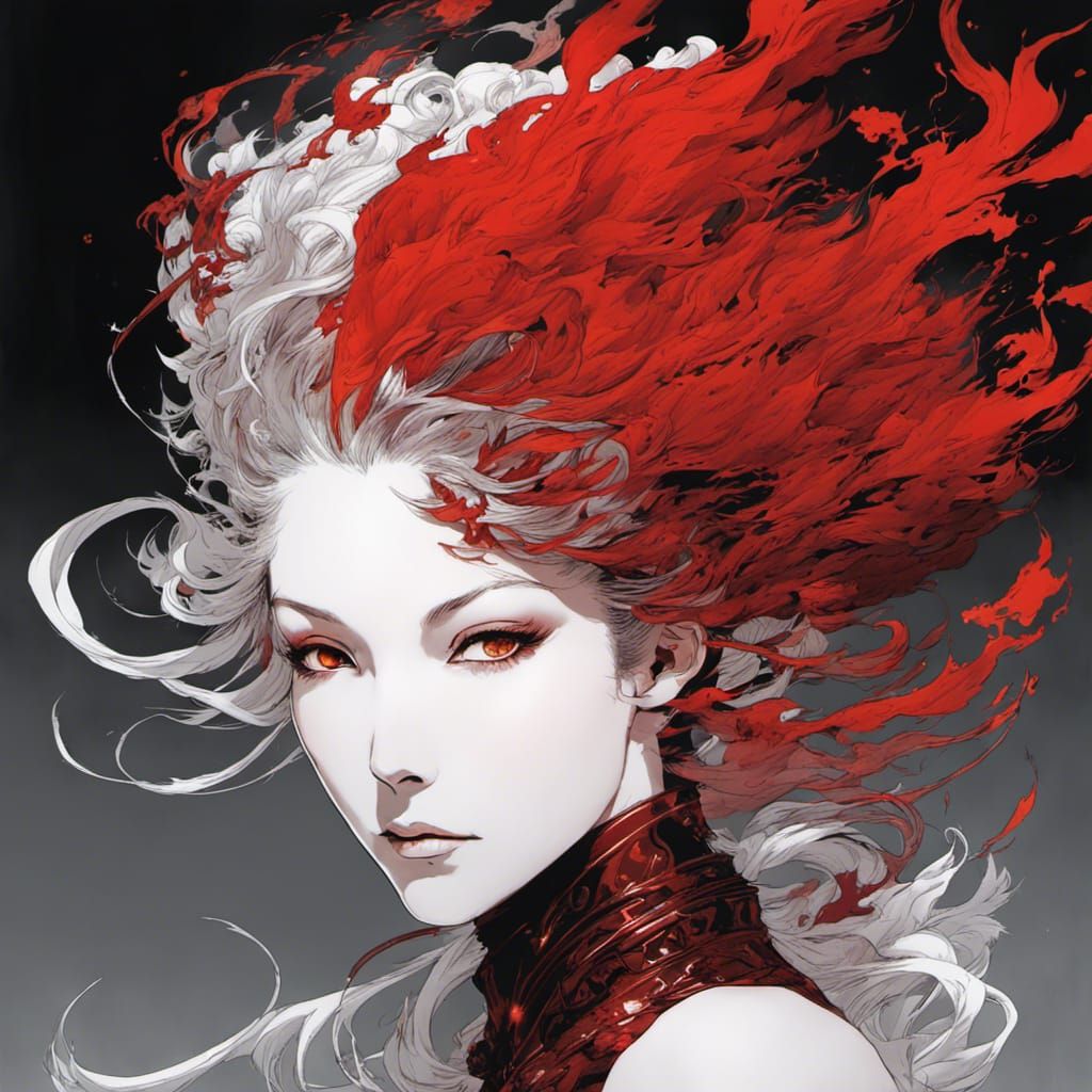 Fiery Red-Skinned Man Digital Art