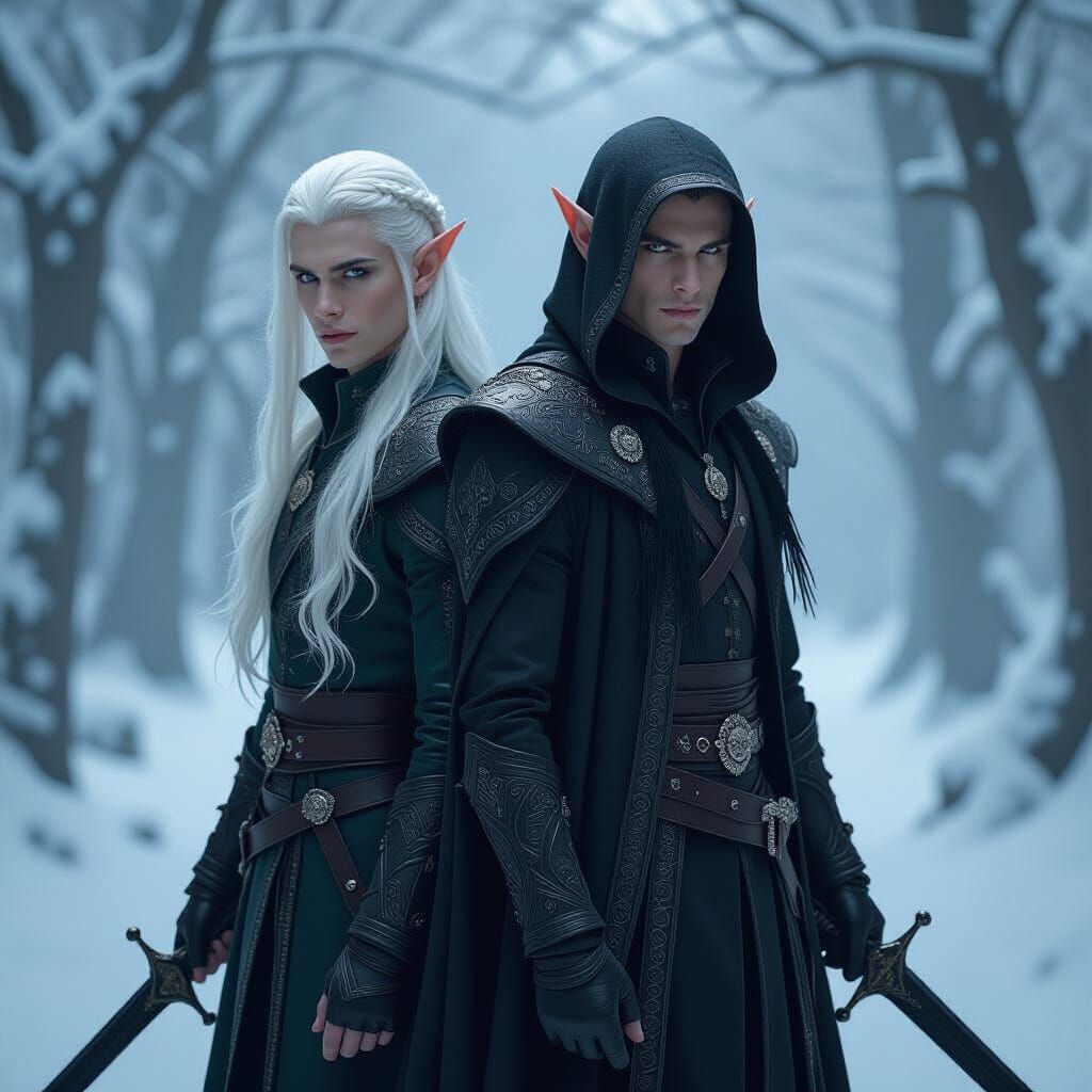 Light and Shadow Elves: A Digital Matte Painting