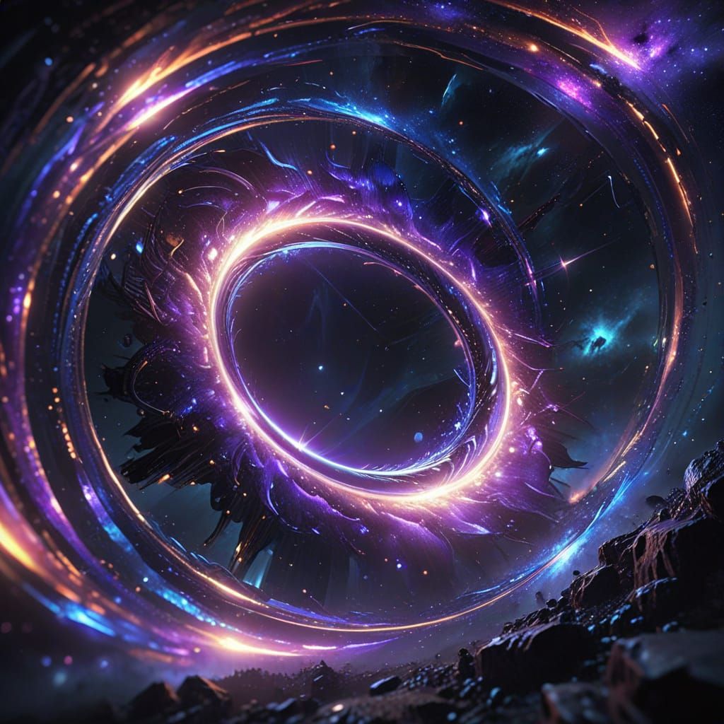 Cosmic Portal in Vibrant, Dreamlike Colors