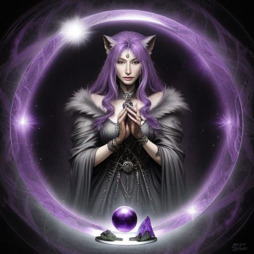 FANTASYCORE mysterious cryptic sage WOLF SHIFTER, sfumato et...