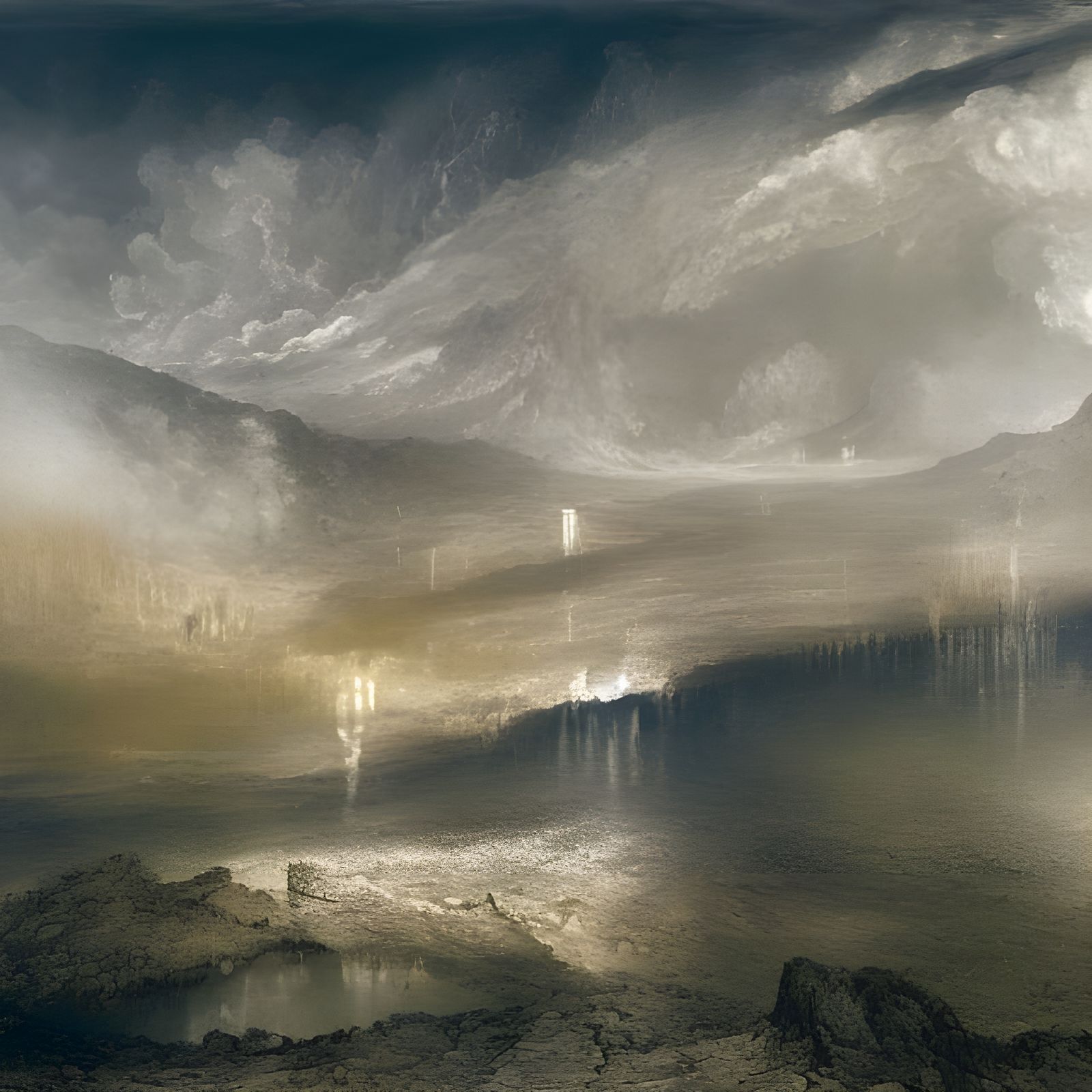 Gigantic Fractal Structure on Desolate Landscape in 3D