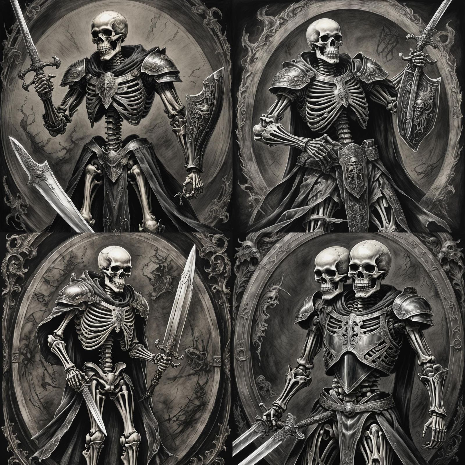 Hyperdetailed Skeleton Warrior with Saber and Shield
