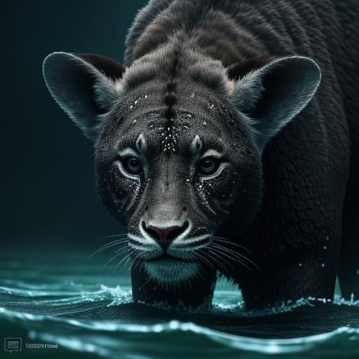 Hyperrealistic Monkey Portrait in Water