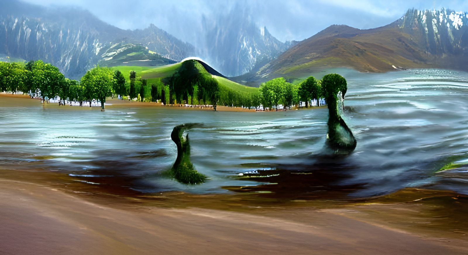 Loch Ness Monster Oil Painting by Gurney
