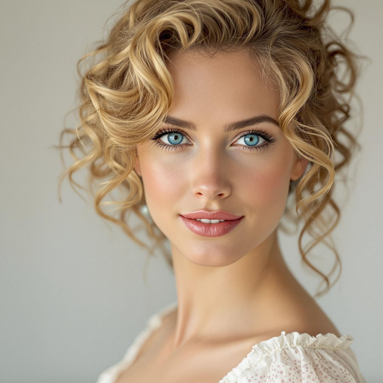 Elegant Portrait of a Beautiful Woman with Blonde Hair