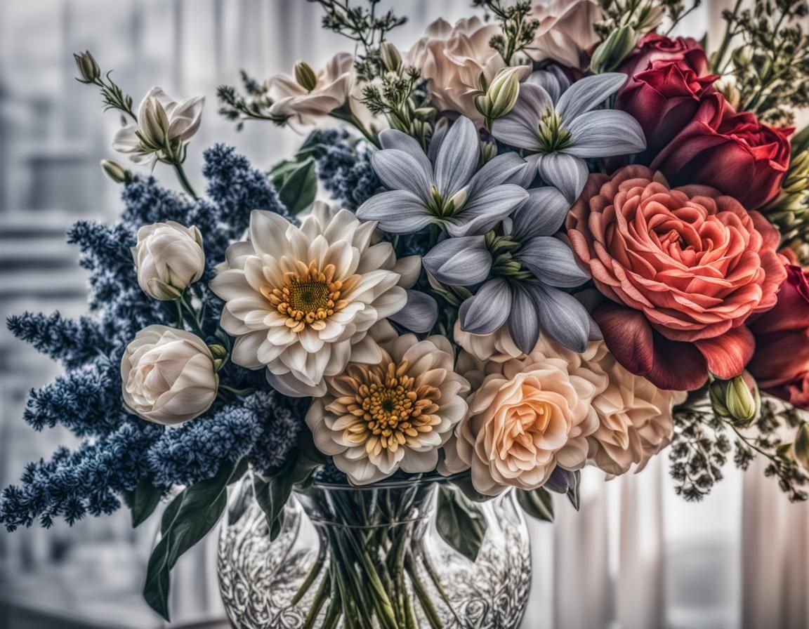 Hyperrealistic Flower Bouquet in High Definition