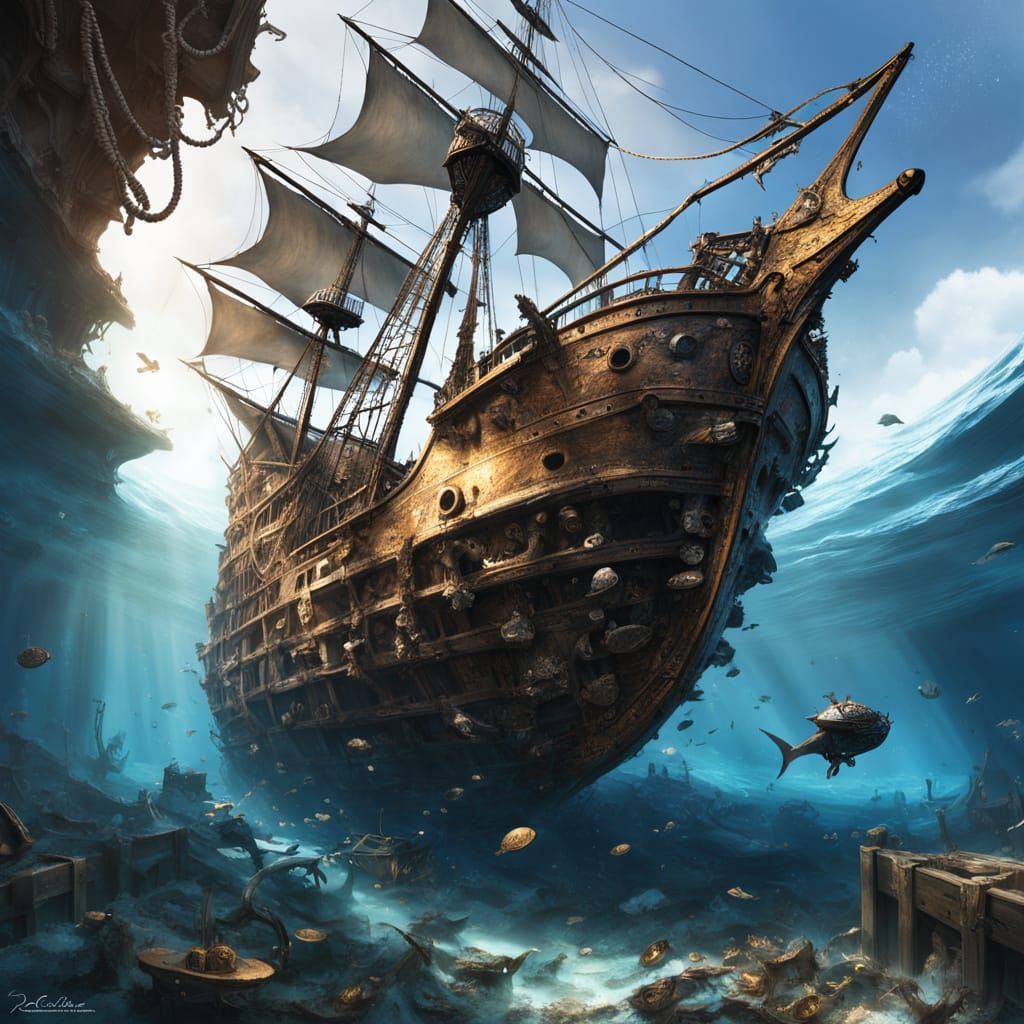 Sunken Pirate Ship Treasure Discovery