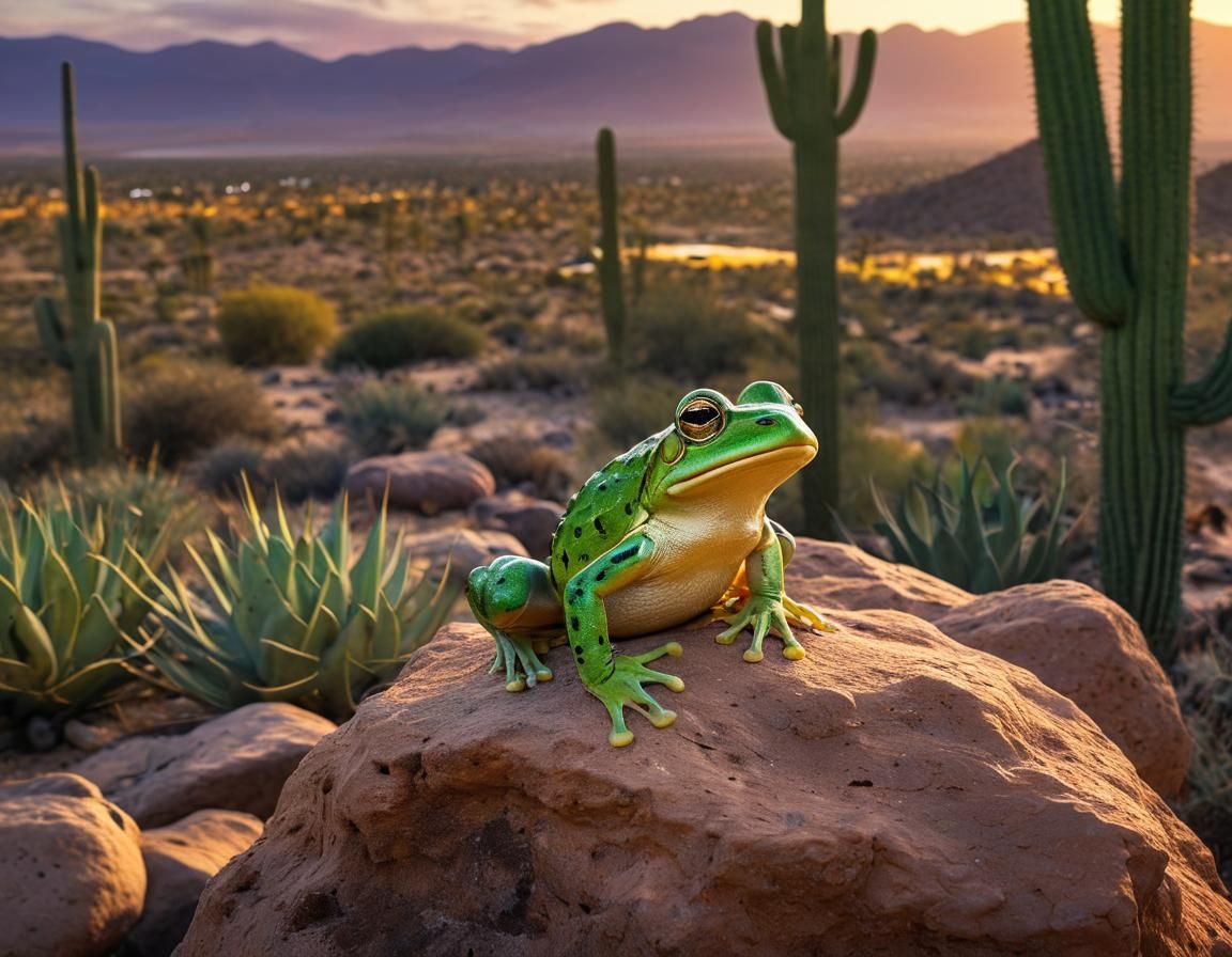 Frog Princess at Desert Oasis Sunset