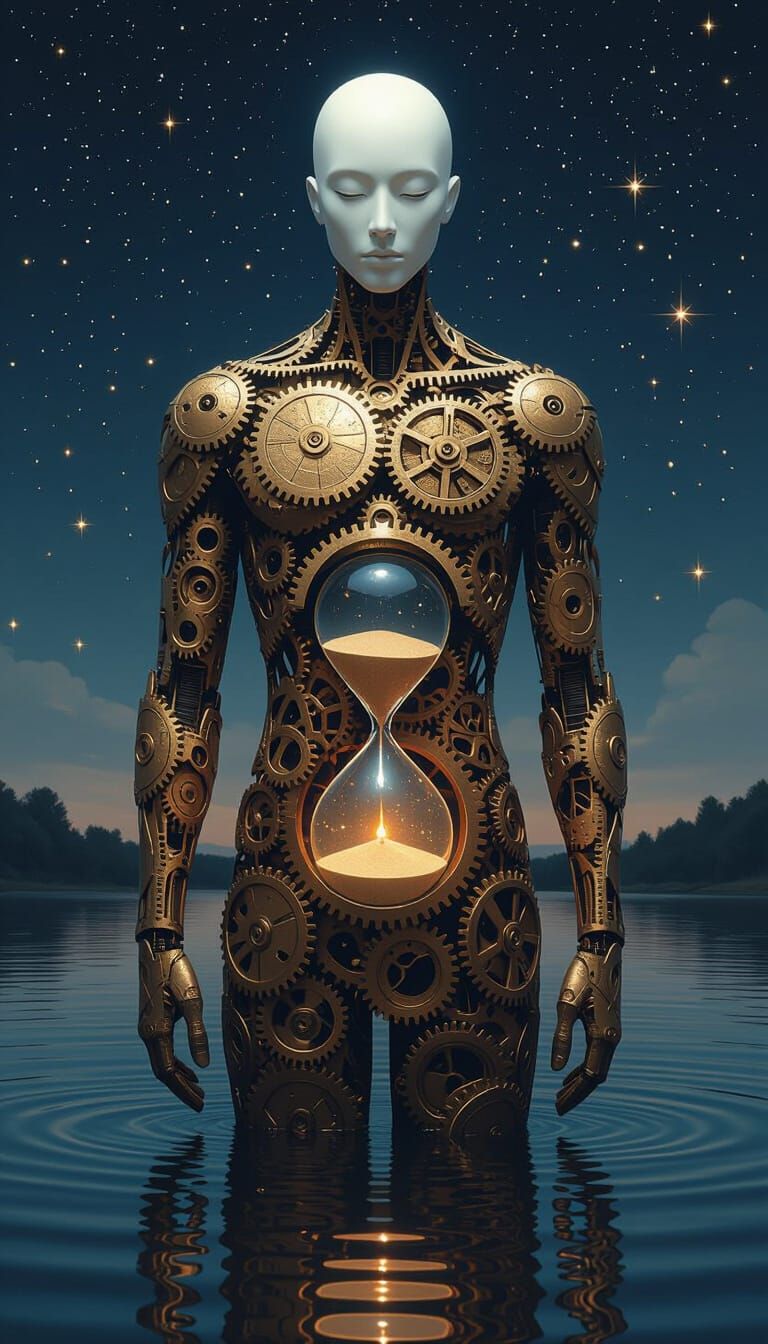 Bronze Gear Golem Holding Dying Ember