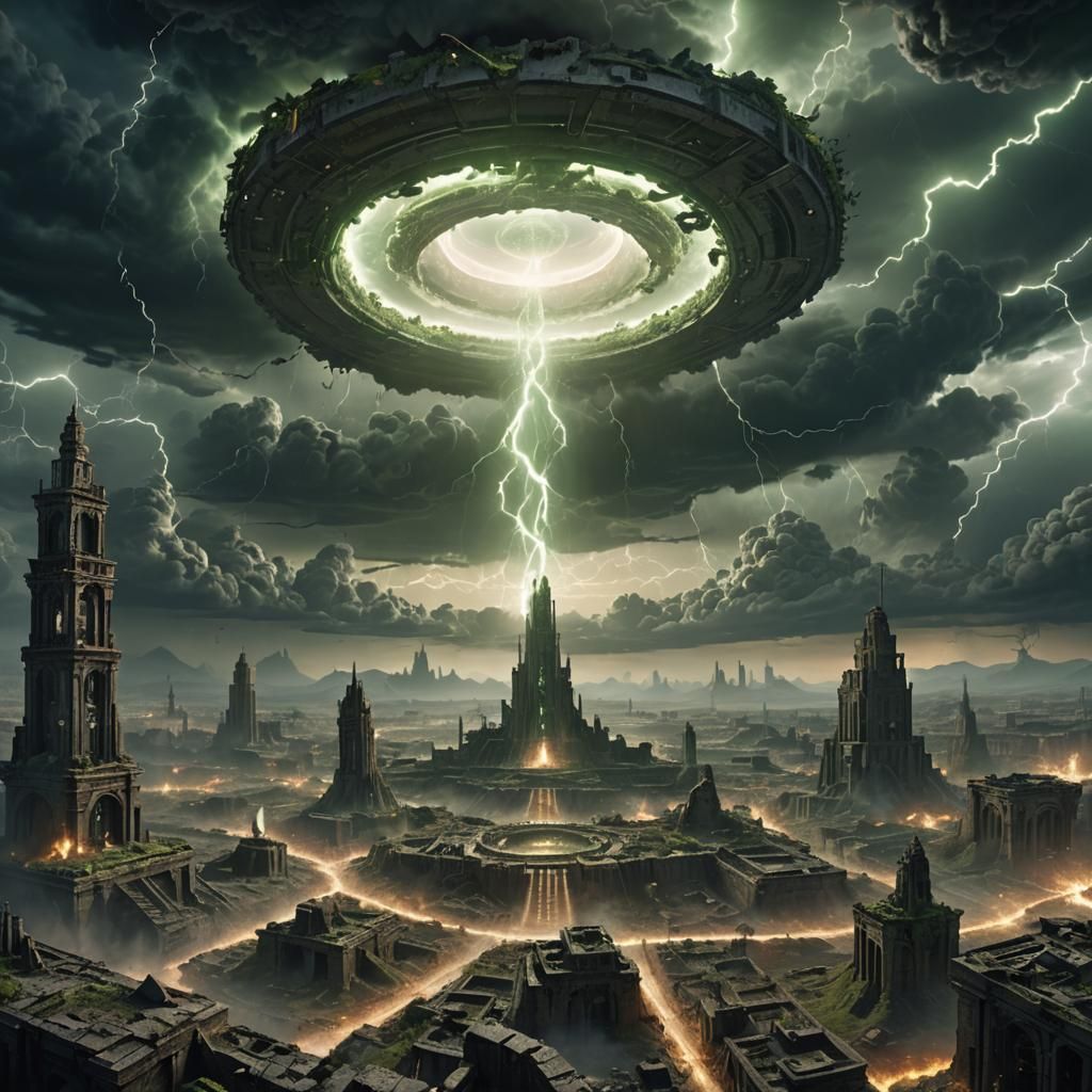 Apocalyptic Quantum Portal in Lowbrow Biomorphic Art