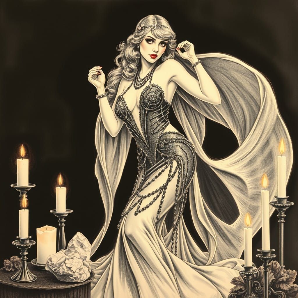 Vintage Fae Siren with Mystical Aura