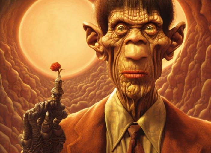 Grotesque Figures in a Hellish Landscape