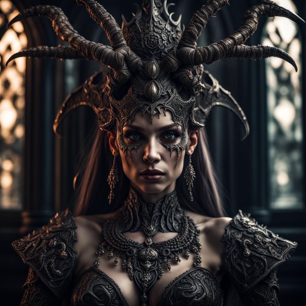 Hyperrealistic Demonic Queen in Cinematic Lighting