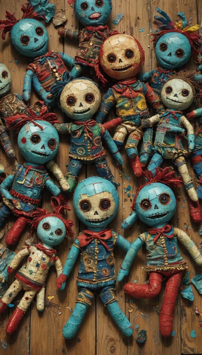 Voodoo Dolls as Neo-Impressionist Oil Painting