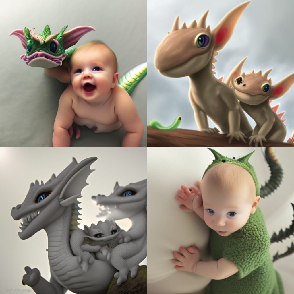 Cute Baby Dragon Twins
