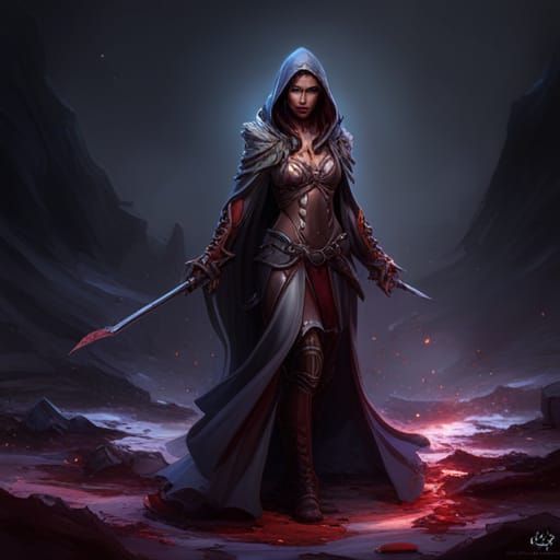Hooded Necromancer in Dark Fantasy Style