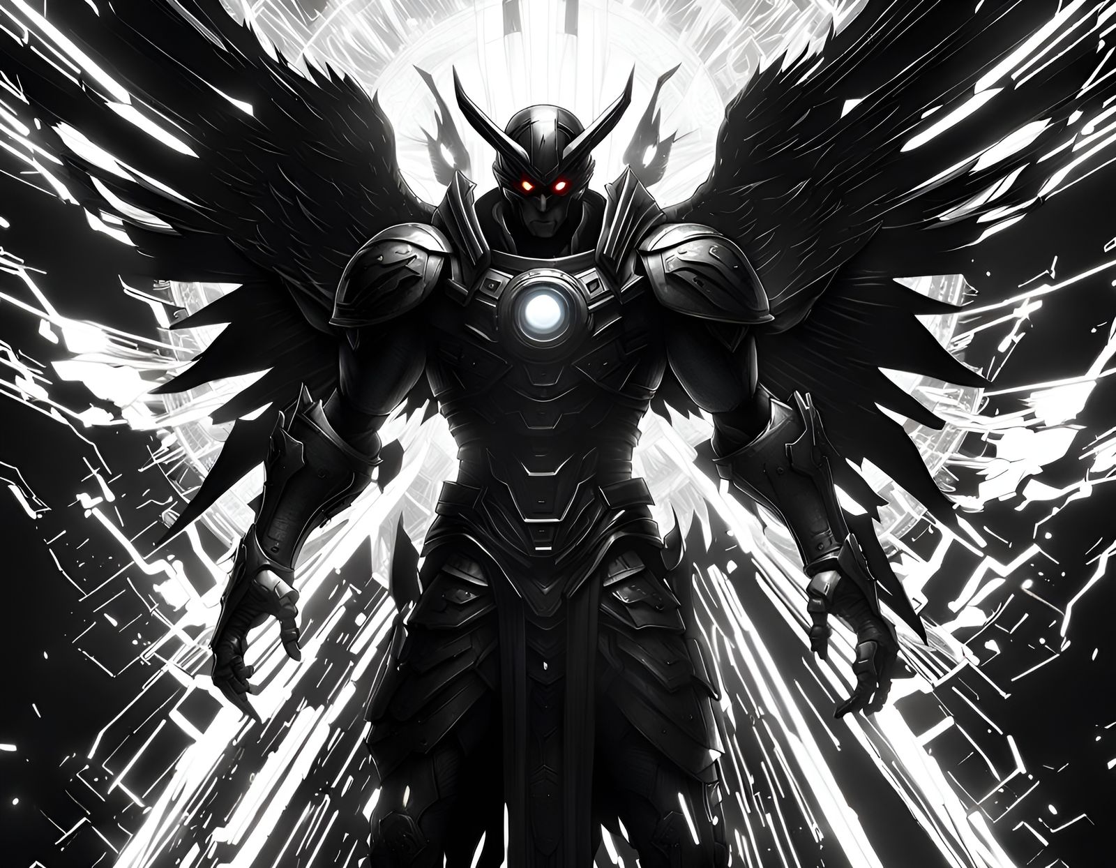 Demonic Archangel Punches Viewer in Manga Style