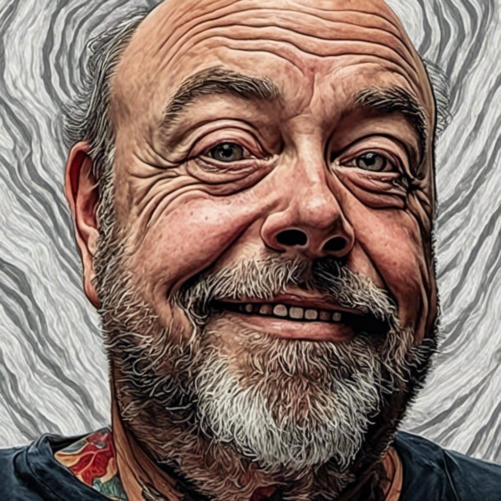 Hyperrealistic Close-Up of a Wise Old Man