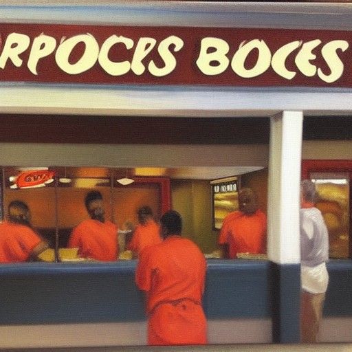 Angry Man at Popeyes as Oil Painting