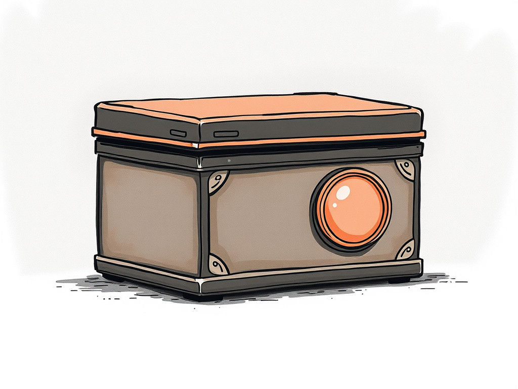 Retrofuturistic Pun-dora Box Charcoal Drawing