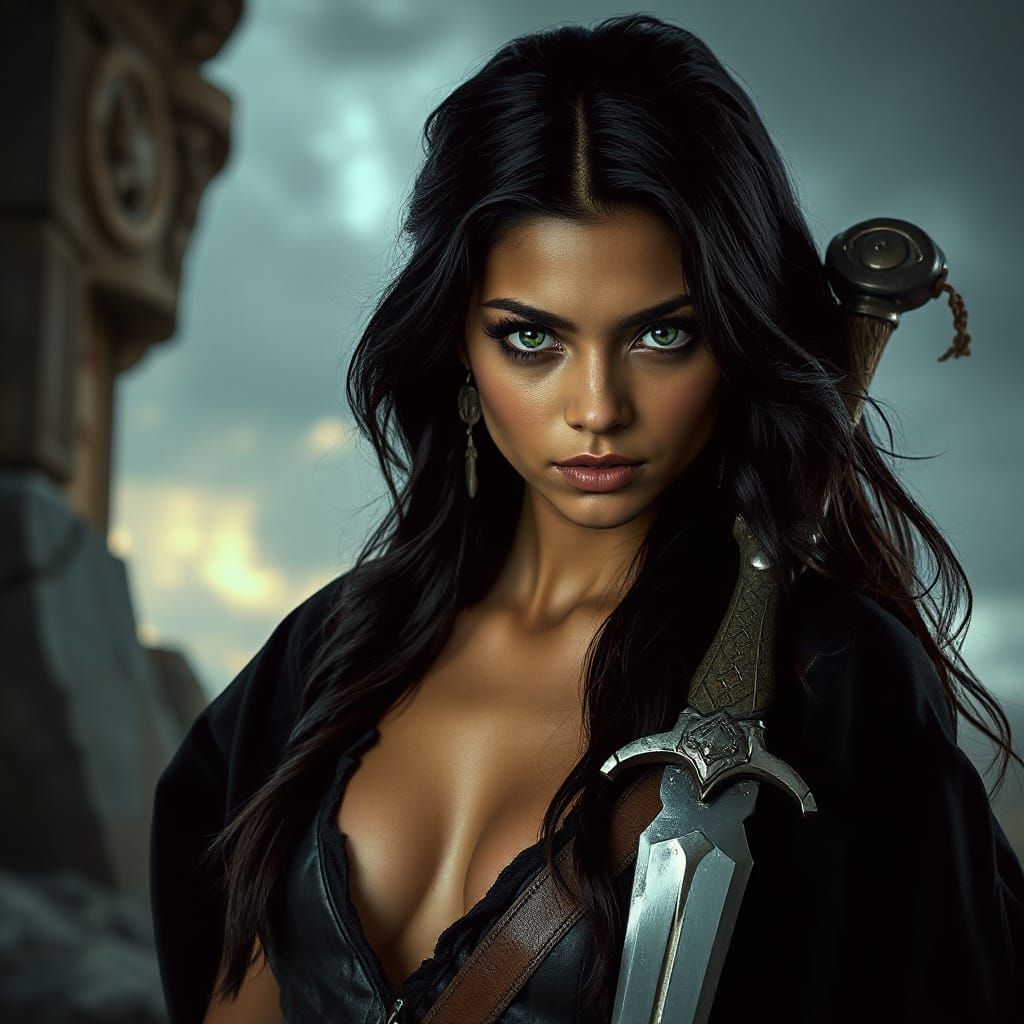 Native American Woman: Dark Fantasy Cinematic Portrait