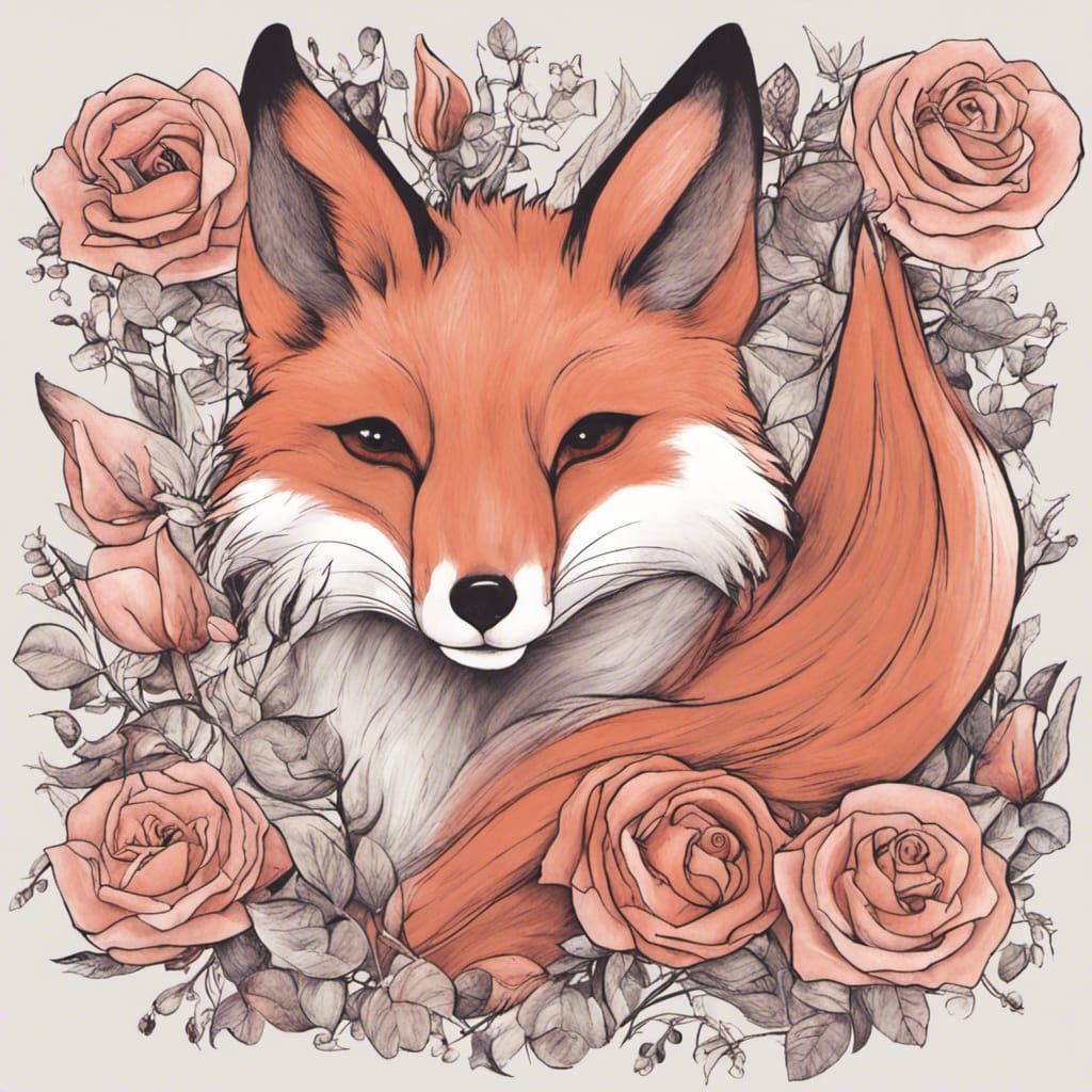 Fox Made of Roses: A Floral Animal Portrait
