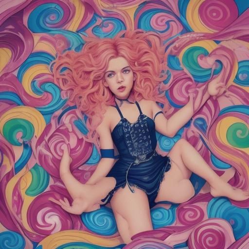 Vibrant Candyland Wonderland with Gouache Swirls