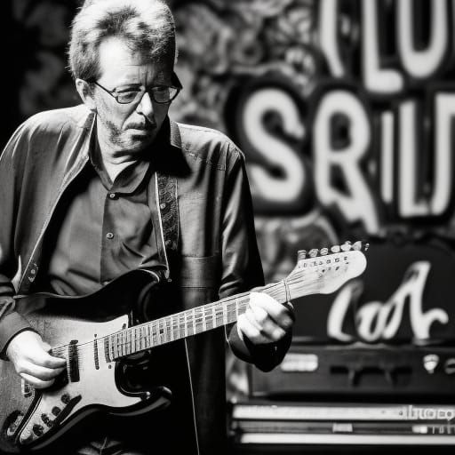 Black and White Photo of Blues Guitar Solo