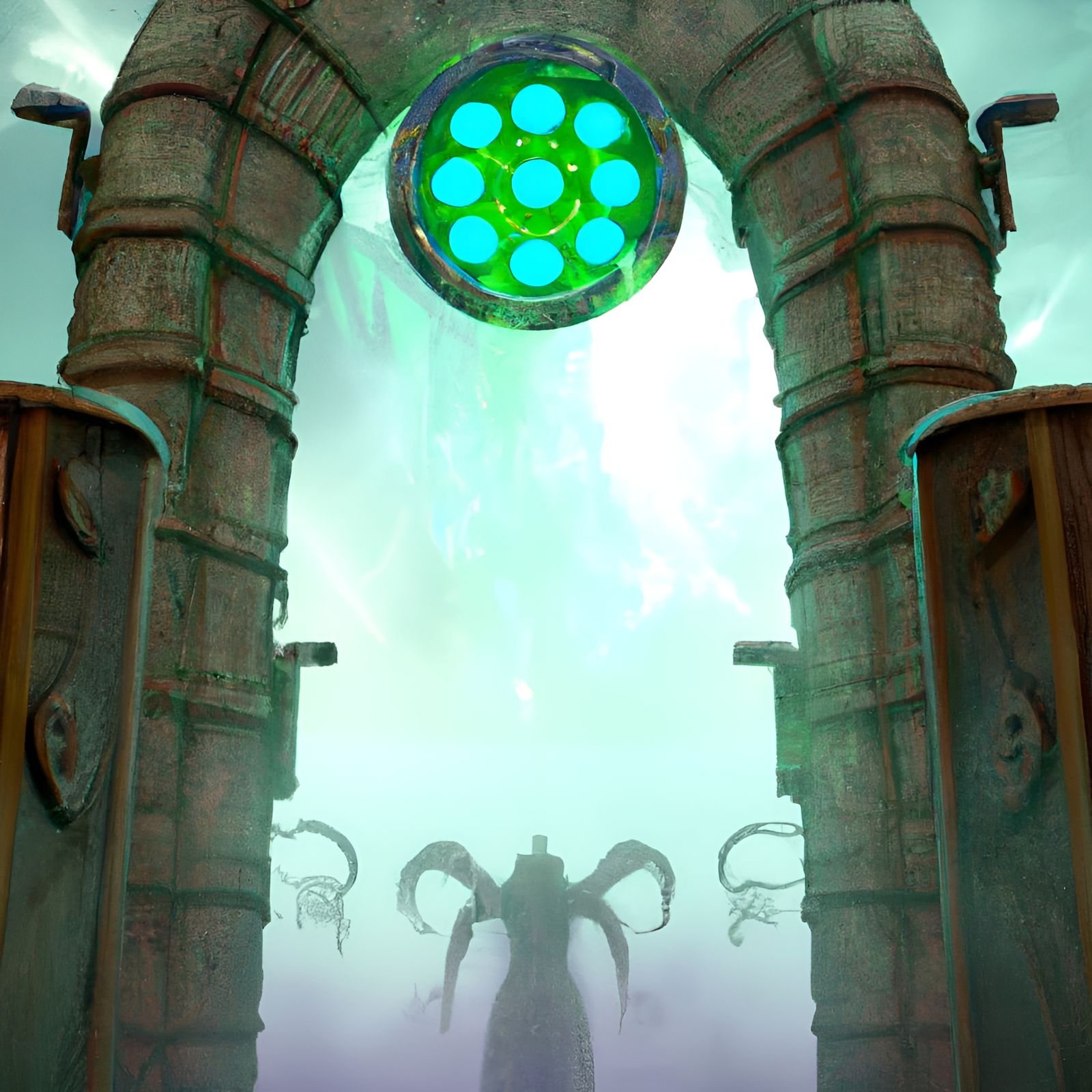 Eerie Portal to Lovecraft's World: Hyper-Detailed Illustrati...