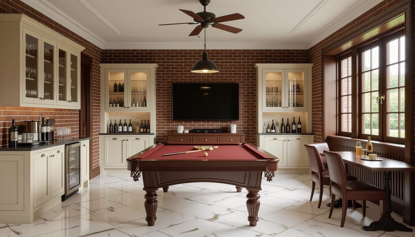 Victorian Billiards Room with Modern Amenities