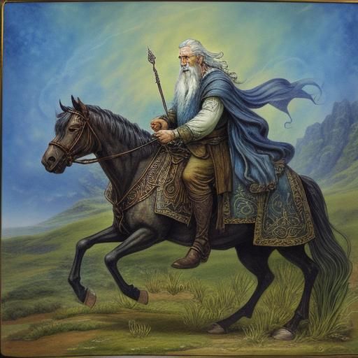 Gandalf's Shire Quest: A Hyperdetailed Alcohol Ink Portrait