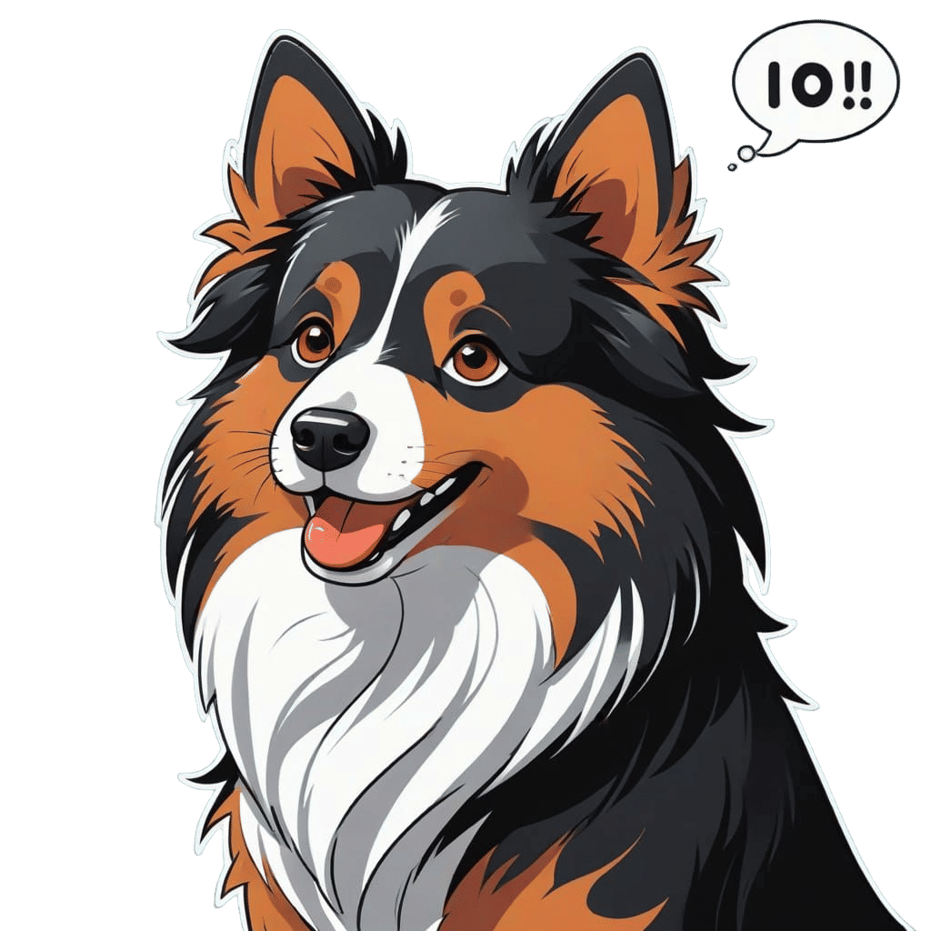 Vibrant Sheltie in Dynamic Korean Webtoon Style