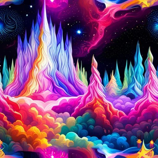 Cosmic Goddess on Galactic Throne, Graffiti Art