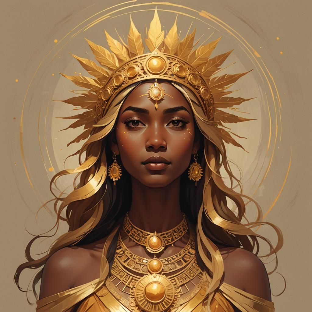 celestial sun goddess looks like actress Simone ashley. Indi...