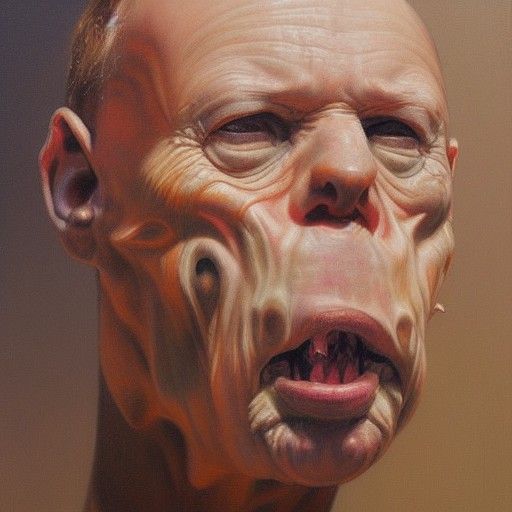 Surreal Figure in Oil Painting Style