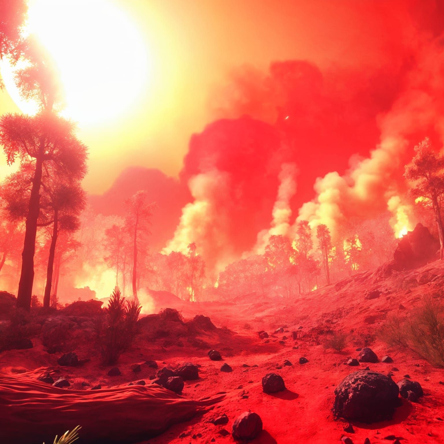 Mars Inferno in Red Hues