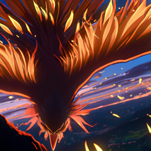Phoenix in Studio Ghibli Anime Style