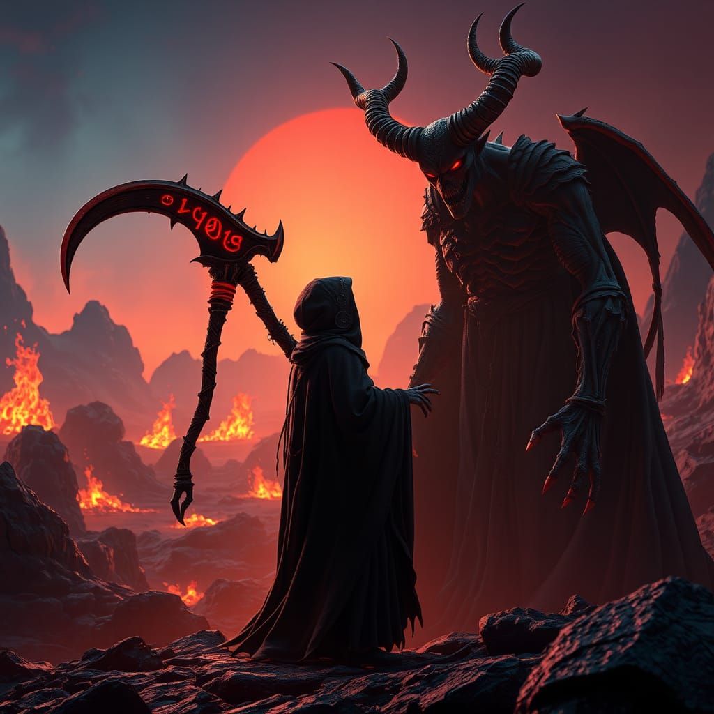 Death and Devil: A Dark Fantasy 3D Render