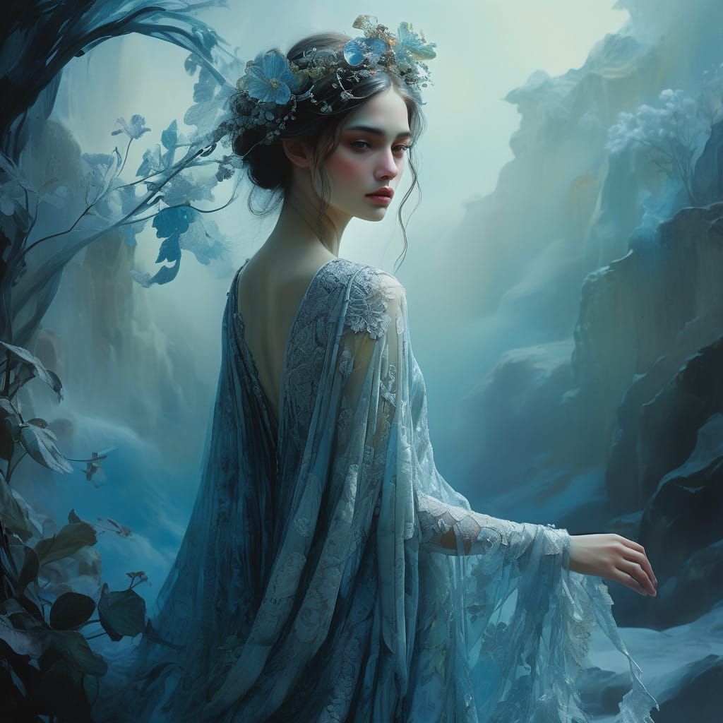 Enigmatic Figure in Ethereal Atmosphere