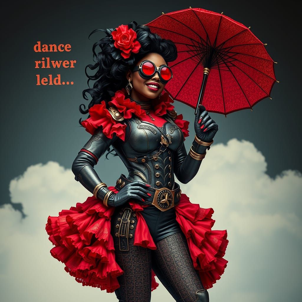 Steam Siren in Flamenco Armor with Fiery Parasol