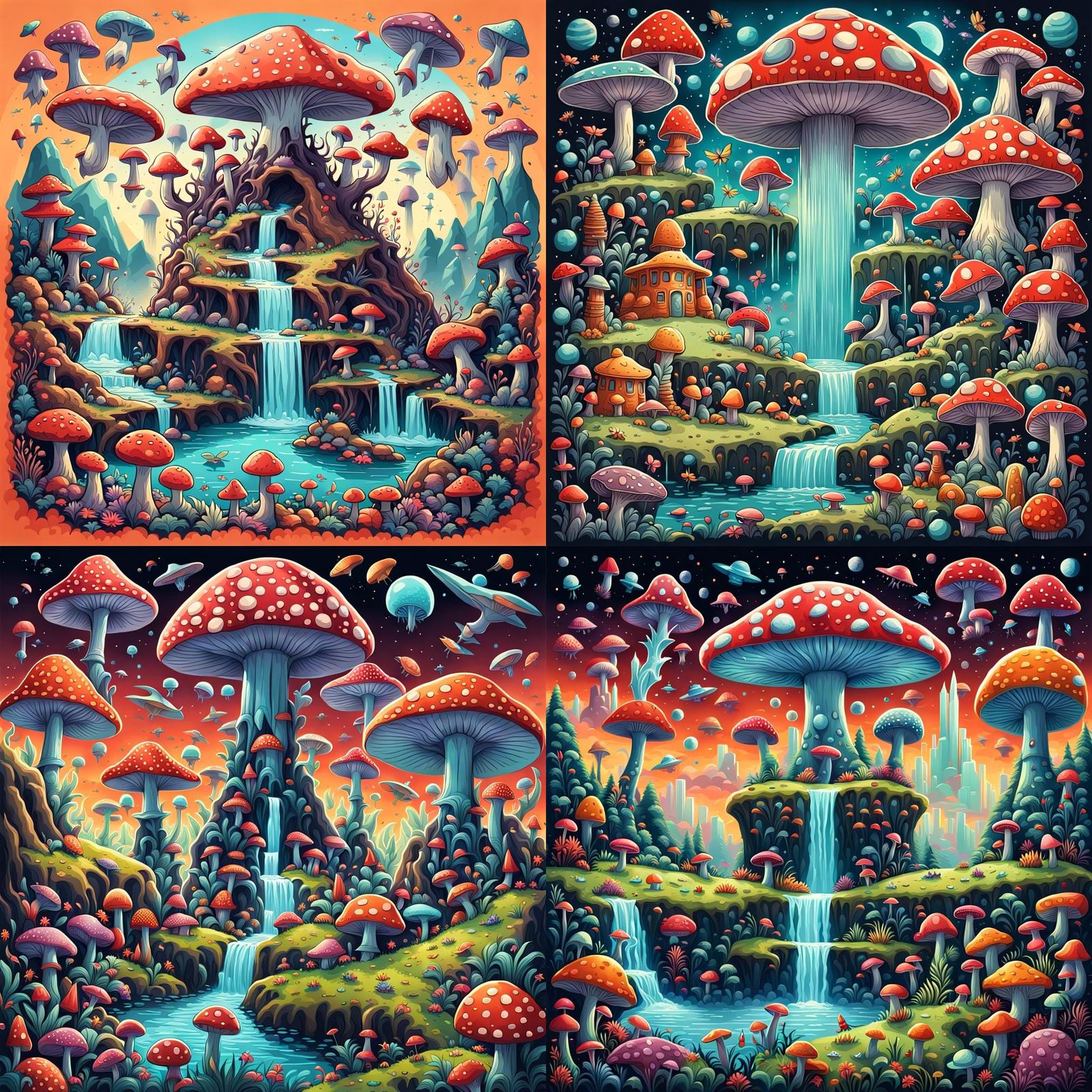 Mushroom King of Psychedelic Alien Realm