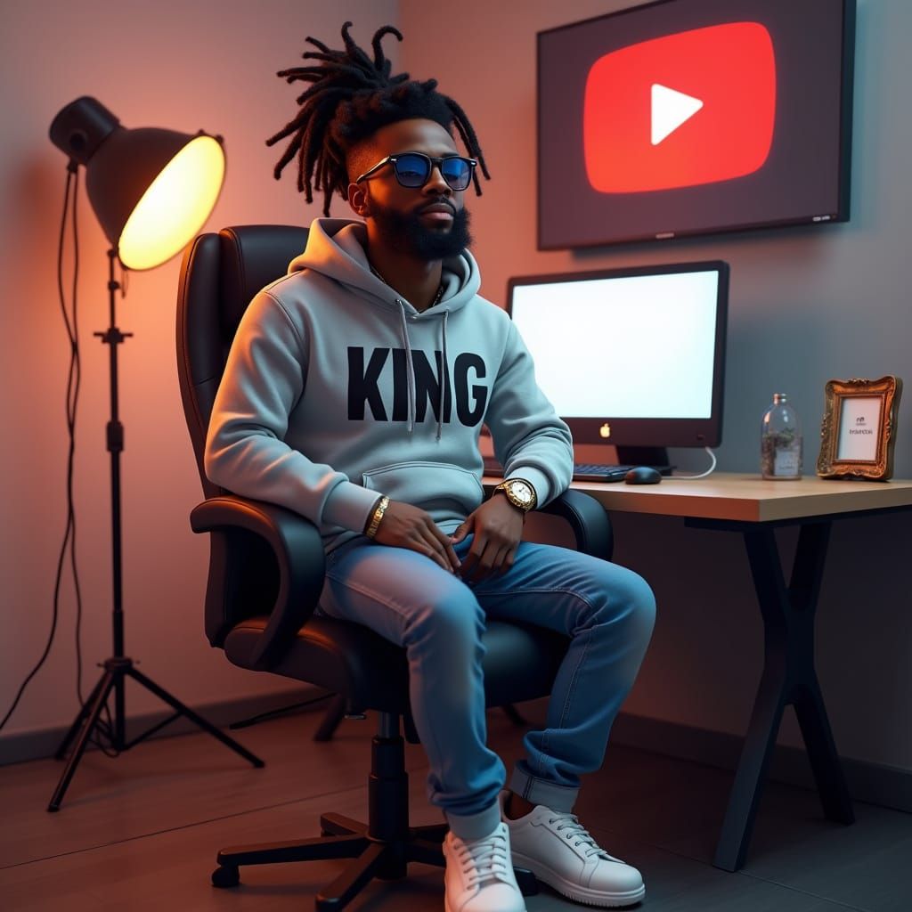 Realistic 3D Portrait of a Young Man in Studio