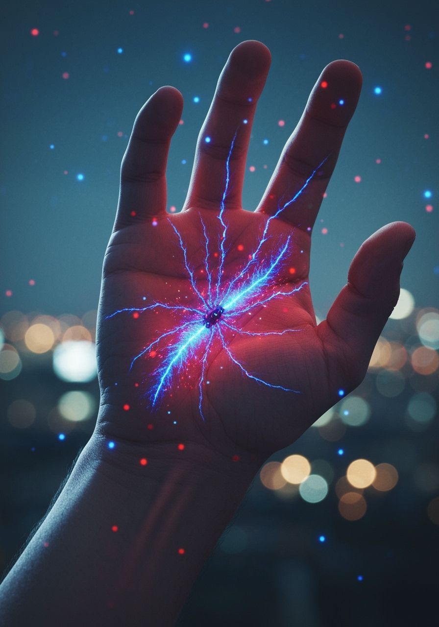 Glowing Spider Bite in Cyberpunk Style