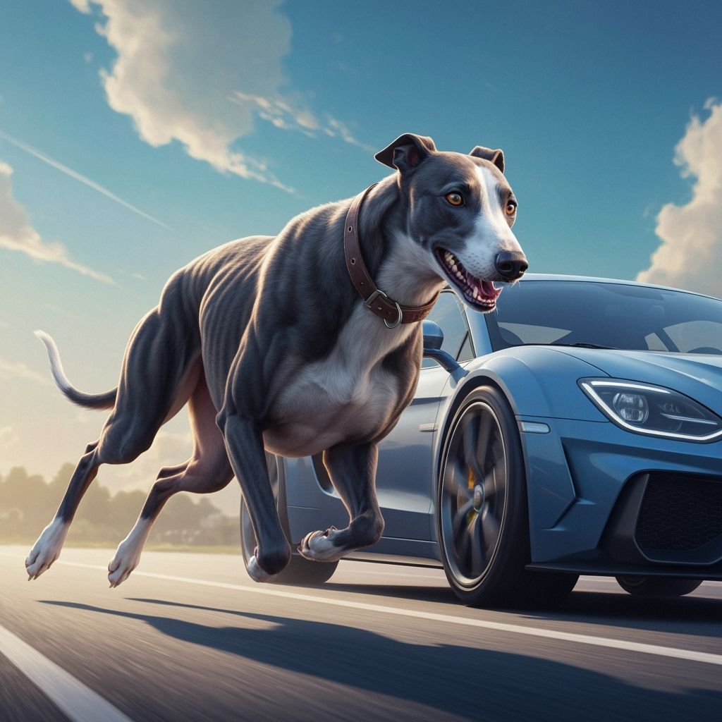 Greyhound Races Sports Car: Detailed Matte Painting