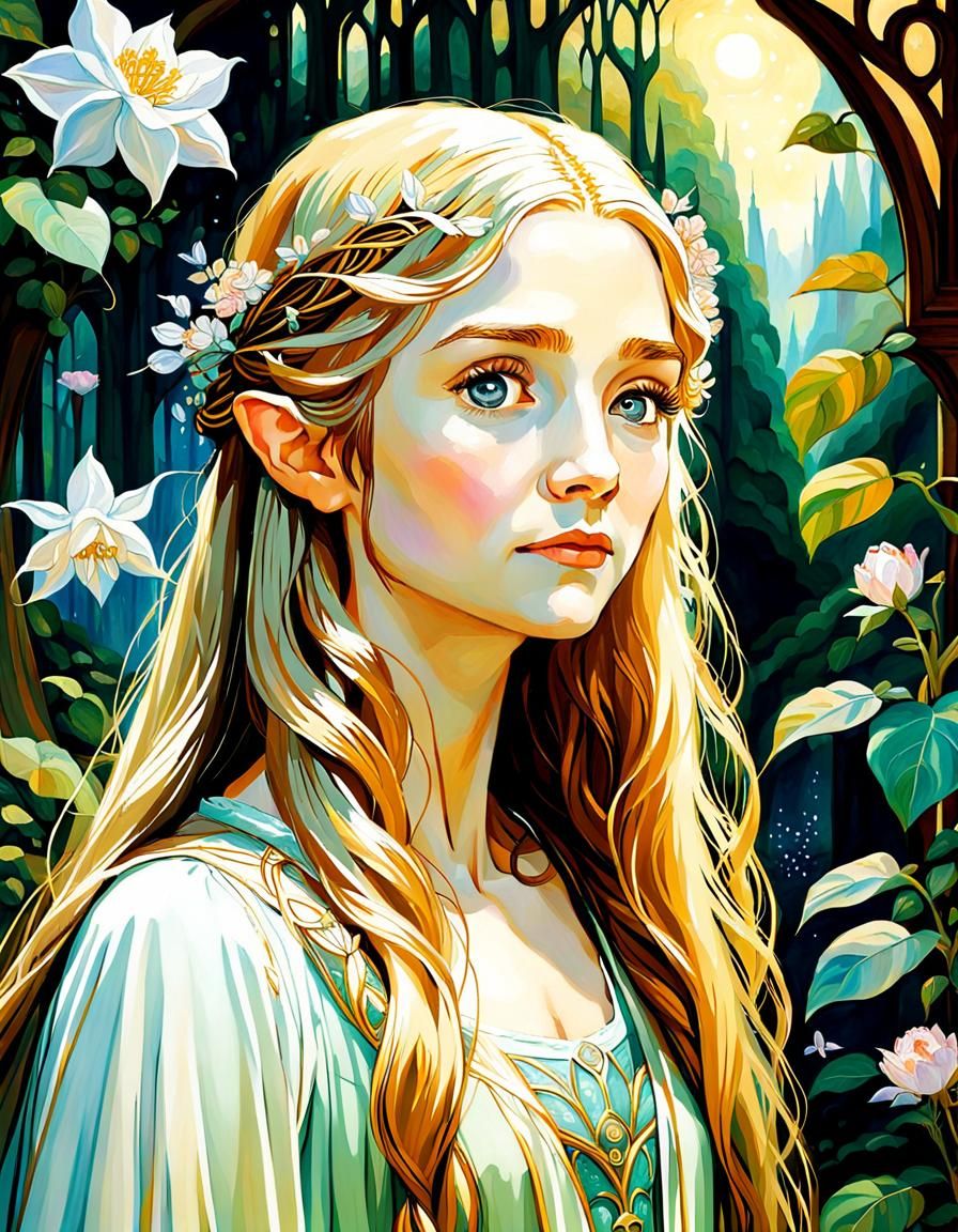 Galadriel in Rivendell Oil Painting