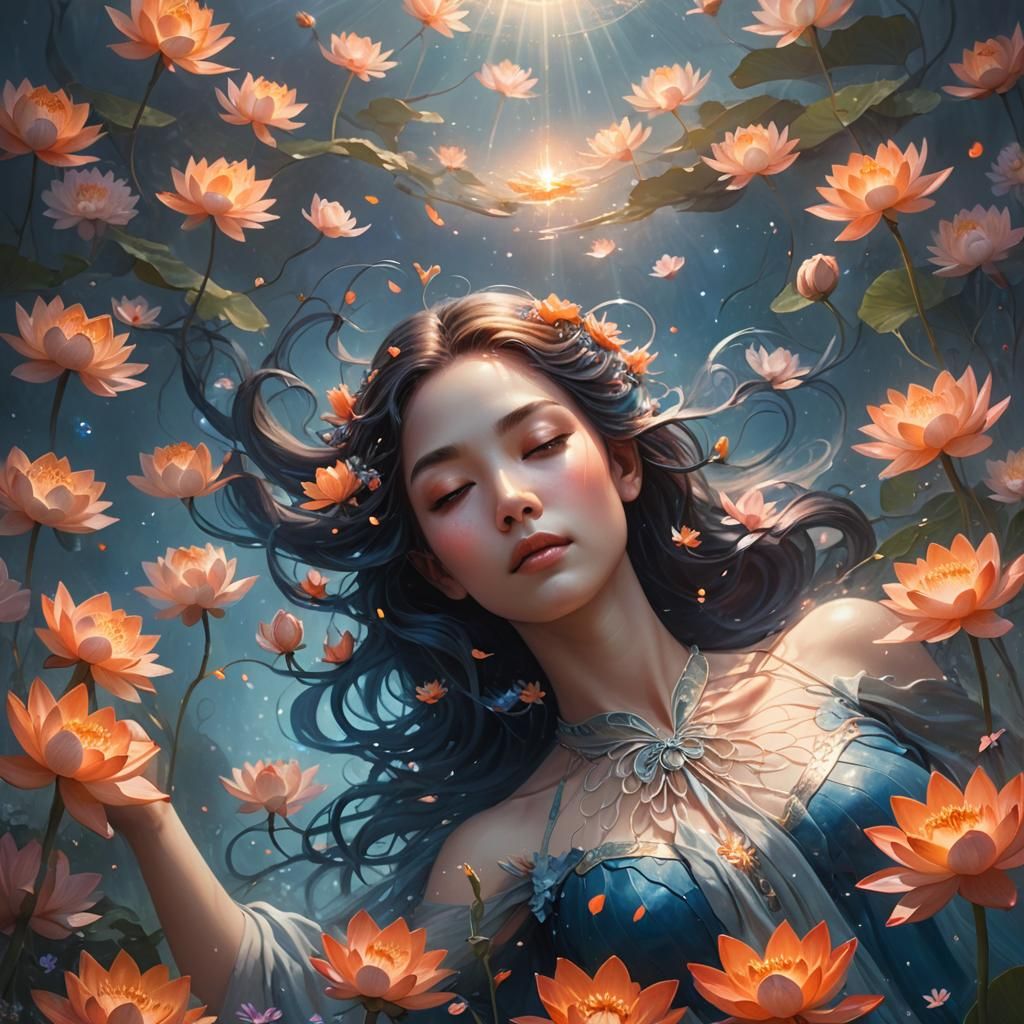 Goddess in Mystical Aura: Fantasy Concept Art