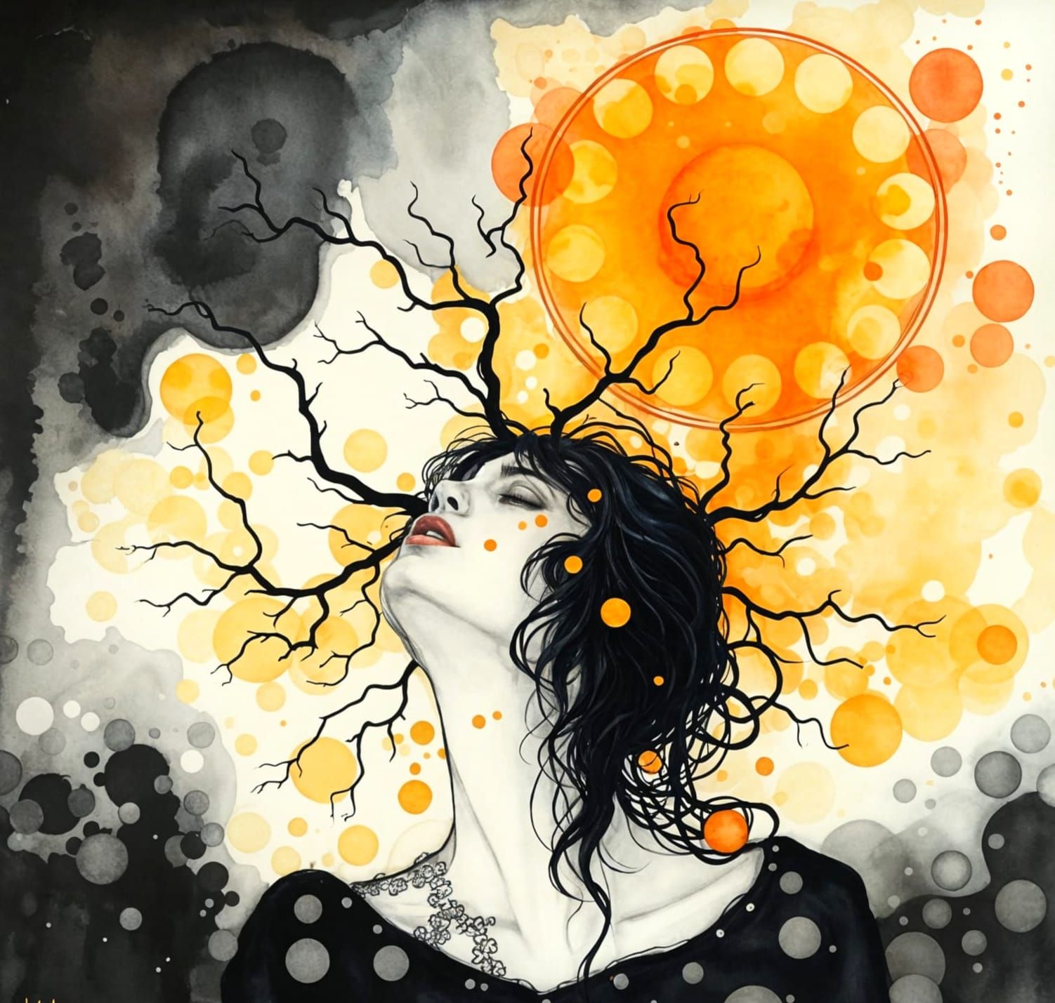 Intricate Watercolor Ink Art