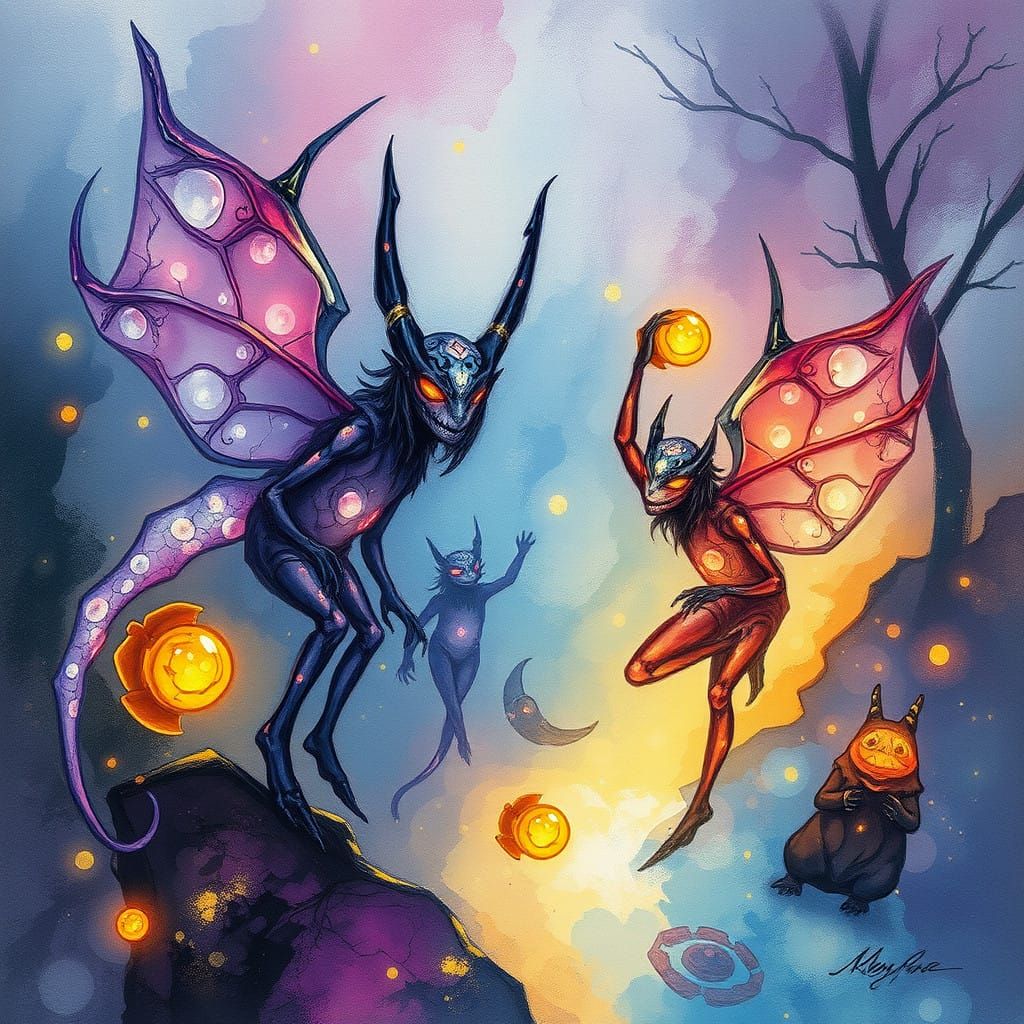 Ethereal Lil' Walkers in a Dreamlike, Surreal Environment