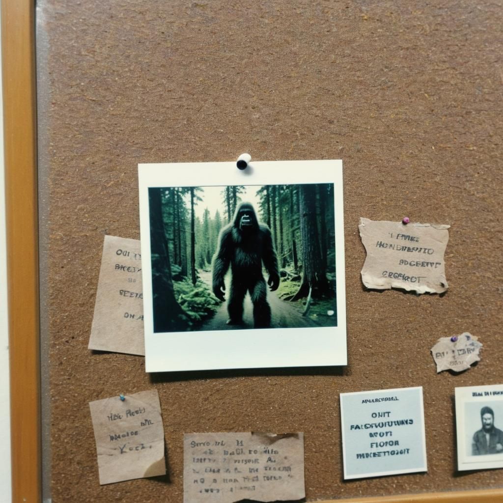 Out of Focus Bigfoot Polaroid Photograph